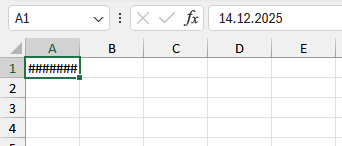 Символы решётки в Excel из-за узкого столбца или отрицательной даты
